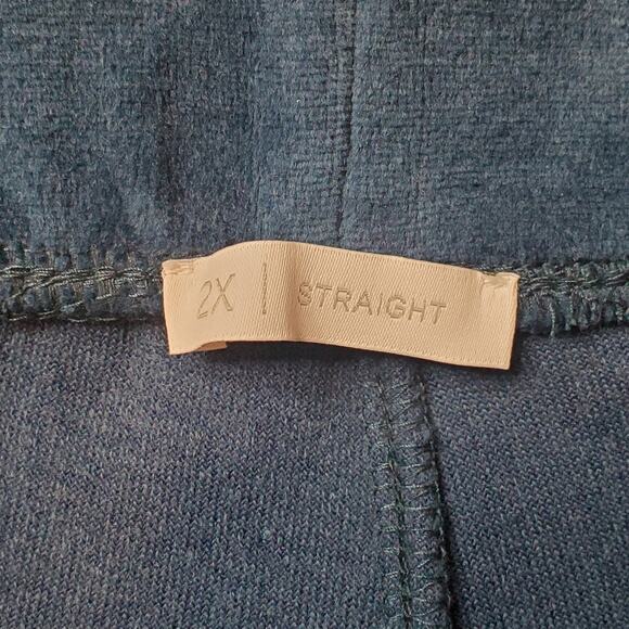 Talbots Womens Size 2X NWT Velour Pull On Ankle Pants Straight Leg Blue - Picture 7 of 10